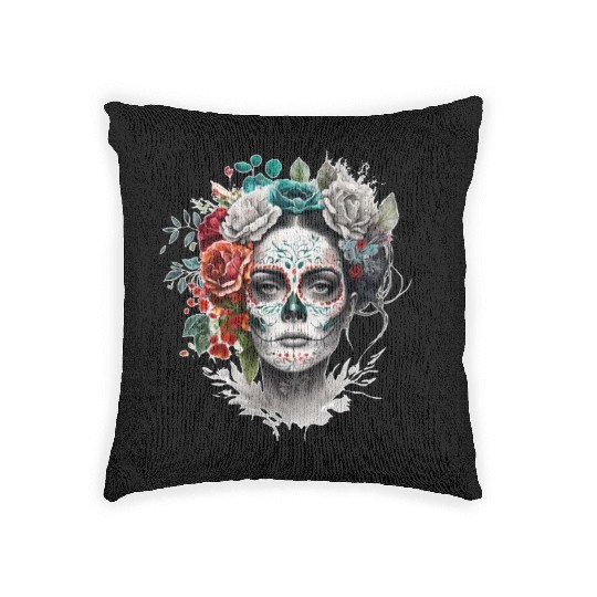 Frida Mexican frida kahlo woman painter art Woven Pillows