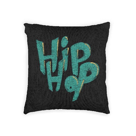 hip hop wall street art Woven Pillows