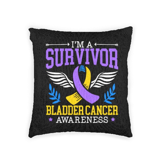 Bladder Cancer Survivor Bladder Cancer Awareness Woven Pillows