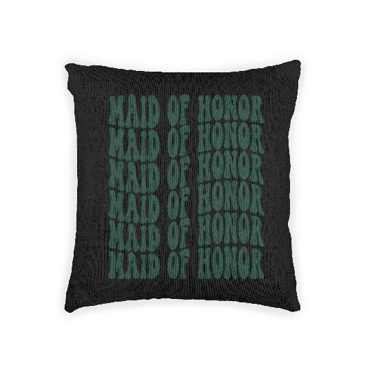 Bachelorette Party Maid Of Honor Emerald Green Woven Pillows