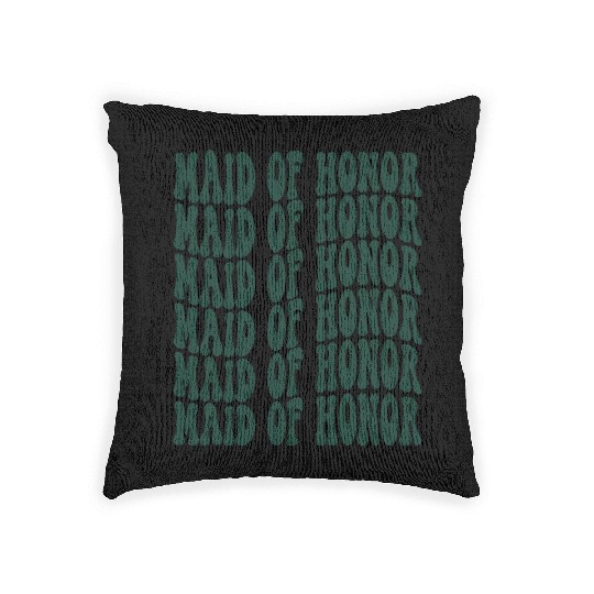 Bachelorette Party Maid Of Honor Emerald Green Woven Pillows