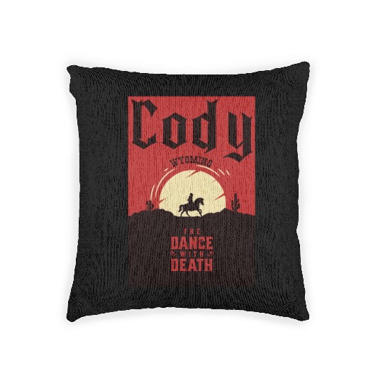 Cody Wyoming wild west town Woven Pillows