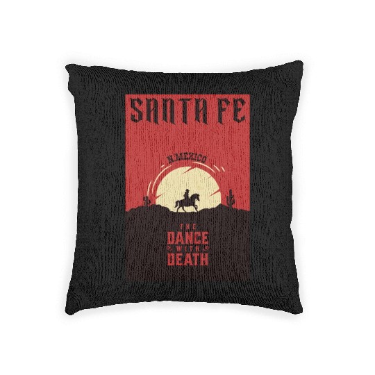 Santa Fe New Mexico wild west town Woven Pillows