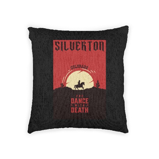 Silverton Colorado wild west town Woven Pillows