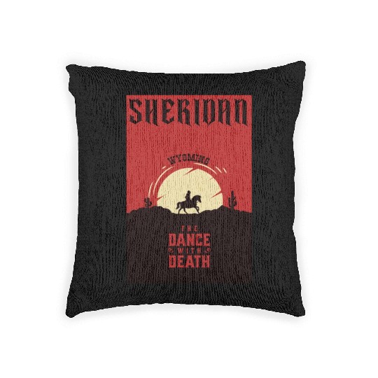 Sheridan Wyoming wild west town Woven Pillows