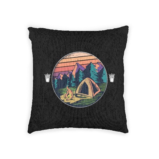 Camping Is Awesome, Beer Makes It Awesomer Woven Pillows