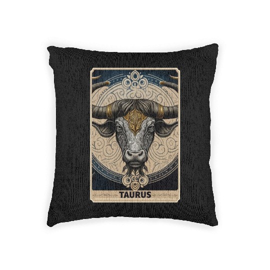 Taurus Astrology Starsign Zodiac Tarot Card Witch Woven Pillows
