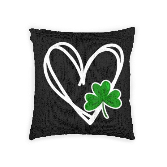 Heart St Patricks Day Shamrock Irish Toddler Baby Woven Pillows
