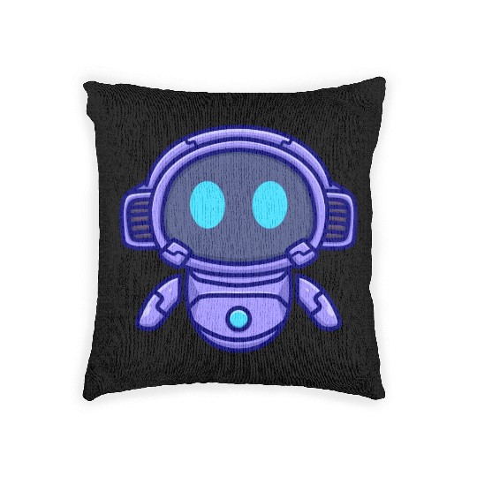 Cute robot cartoon icon illustration gifts Woven Pillows