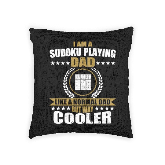 Sudoku Playing Dad For Men Woven Pillows