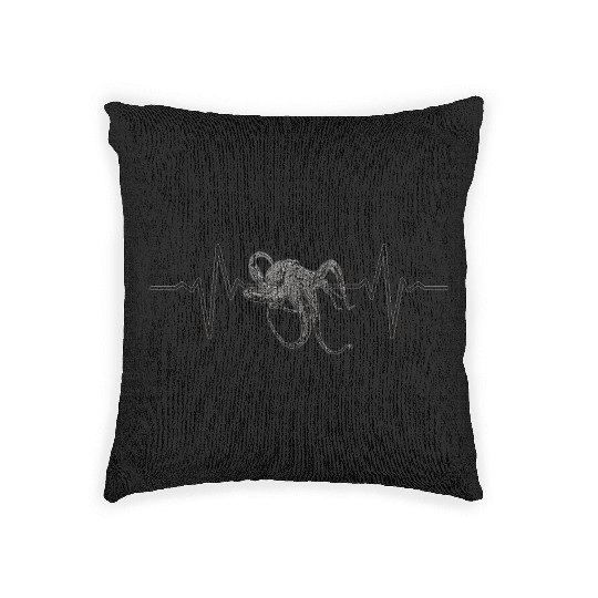 Octopus heartbeat gift Woven Pillows