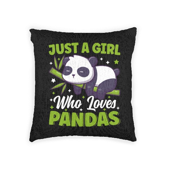 Just A Girl Who Loves Panda Bear Cute Sleeping Woven Pillows