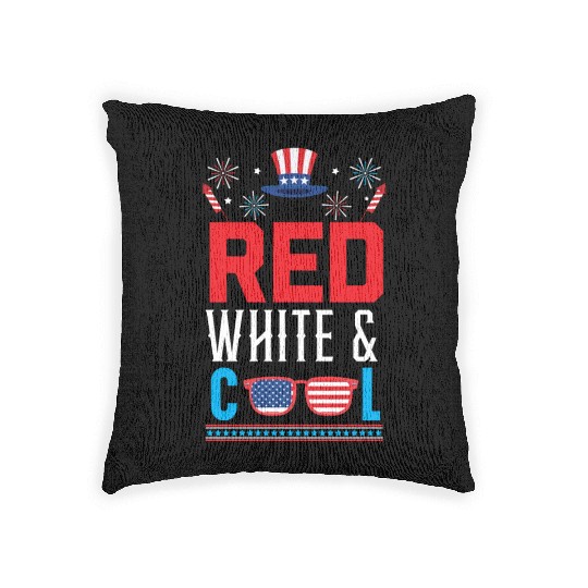 Red White And Blessed America USA Flag 4th Of July Woven Pillows