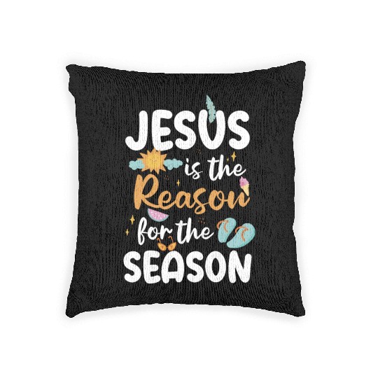 Jesus Is The Reason For The Season Summer Faith Woven Pillows