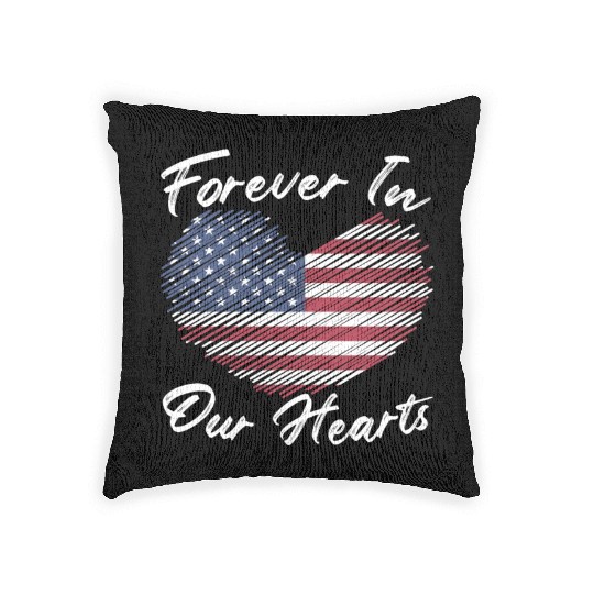 Patriotic Veteran USA Flag American Memorial Day Woven Pillows
