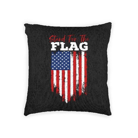 Stand For The Flag Veteran USA Flag Memorial Day Woven Pillows