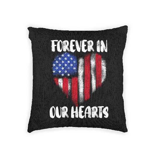Patriotic Veteran USA Flag American Memorial Day Woven Pillows