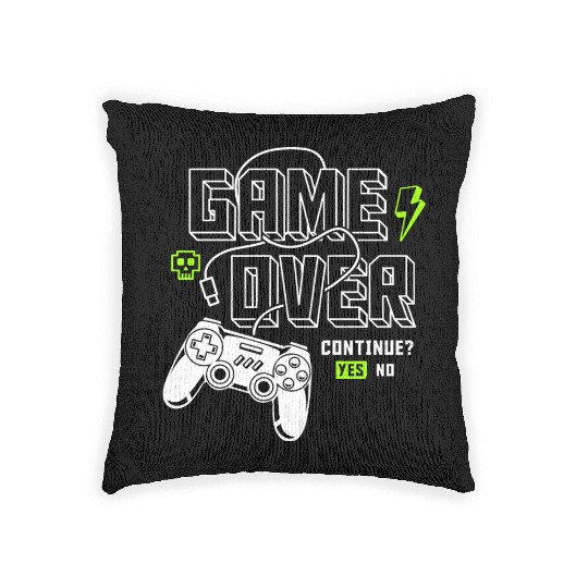 Game Over for Gamers Woven Pillows