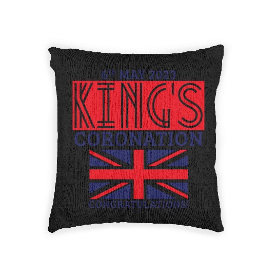 King’s Coronation, 6th May 2023 Congratulations, R Woven Pillows