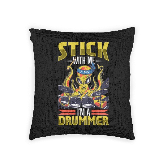 Drummer Drums Music Drum Set Drumming Woven Pillows
