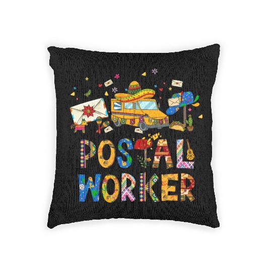 Cinco de Mayo Postal Worker Woven Pillows Nacho Average