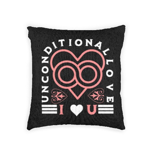 Unconditional Love, heart, I love, marriage, groom Woven Pillows