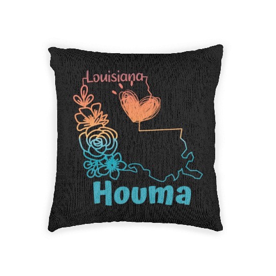 I love my home town Houma Louisiana Woven Pillows