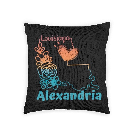 I love my home town Alexandria Louisiana Woven Pillows