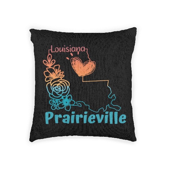 I love my hometown of Prairieville Louisiana Woven Pillows
