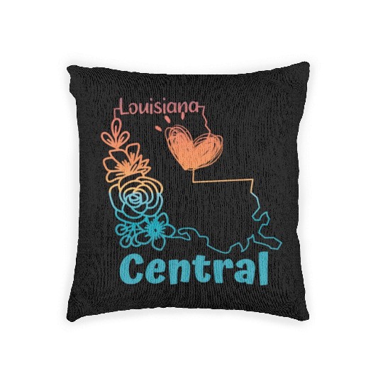 I love my home town in Central Louisiana Woven Pillows