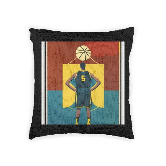 January Febrary Basketball April Woven Pillows