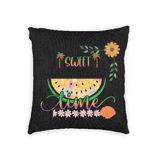 Cute summer design printed Sweet summer time Woven Pillows