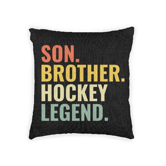 Son Brother Hockey Legend Woven Pillows