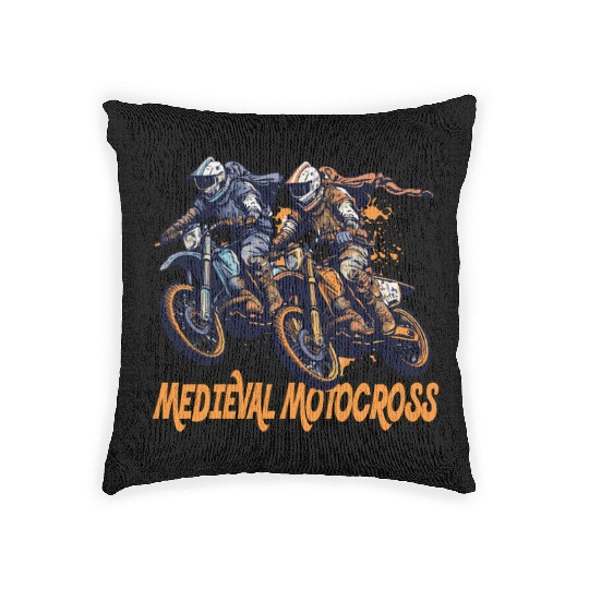Medieval Motocross Adventure Woven Pillows
