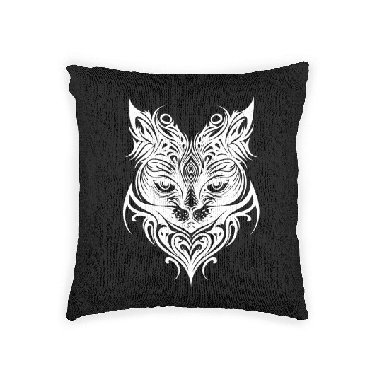 Cute Kittens In Tattoo Style Woven Pillows