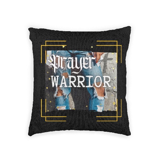 Prayer Warrior - Ripped Jeans Woven Pillows