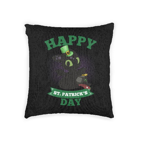 Happy St Patricks Day Toothless Woven Pillows