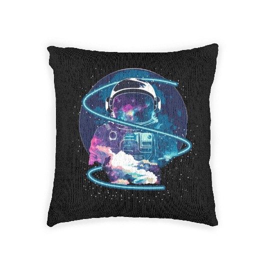 Galaxy Astronaut Full Moon Astronomy Space Science Woven Pillows