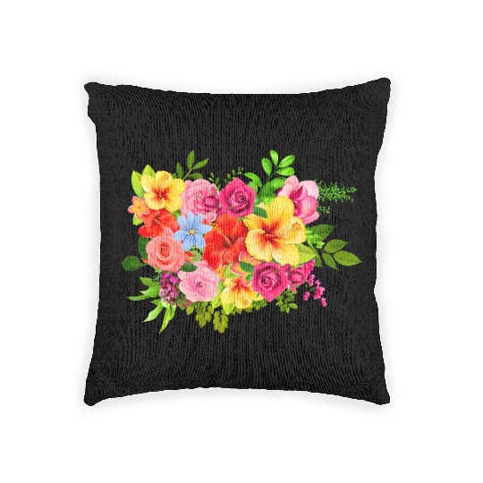summer flowers Woven Pillows