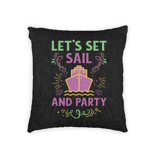 Mardi Gras Cruise Ship Carnival Cruising Party Woven Pillows