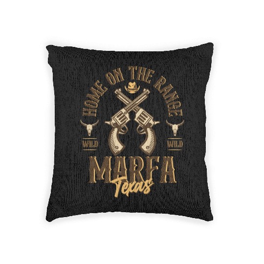 Marfa Texas wild west town Woven Pillows