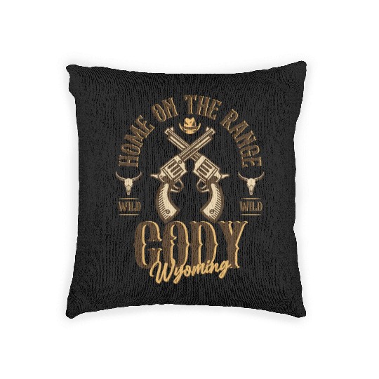 Cody Wyoming wild west town Woven Pillows