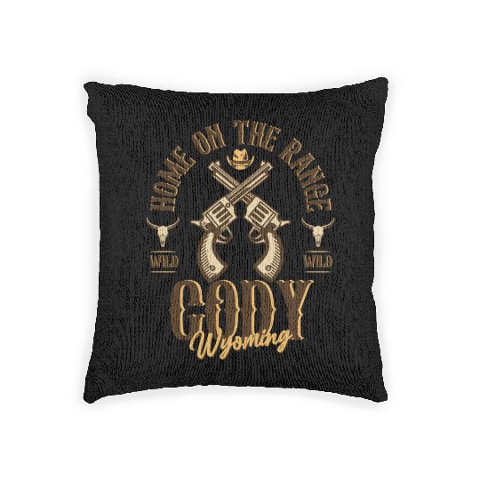 Cody Wyoming wild west town Woven Pillows