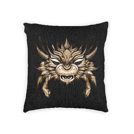 crab dragon brown Woven Pillows