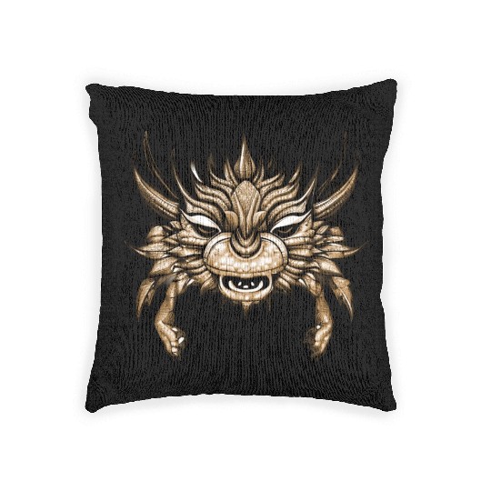 crab dragon brown Woven Pillows