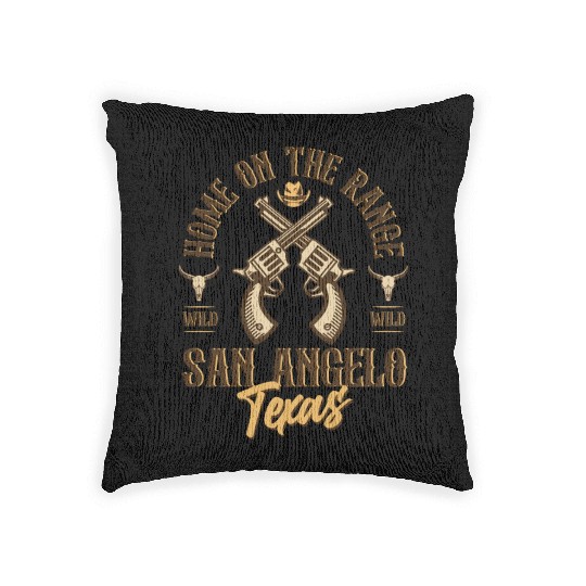 San Angelo Texas wild west town Woven Pillows