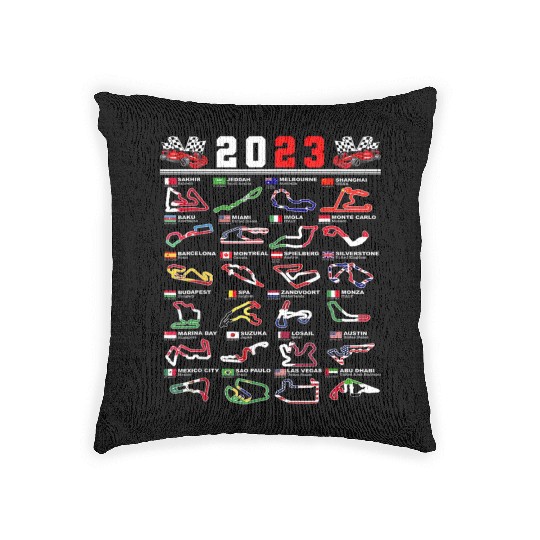 Formula Racing Open Wheel Race Car Fan 2023 World Woven Pillows