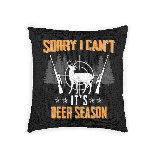 Funny Deer Season Hunting Graphic Women and Men D Woven Pillows