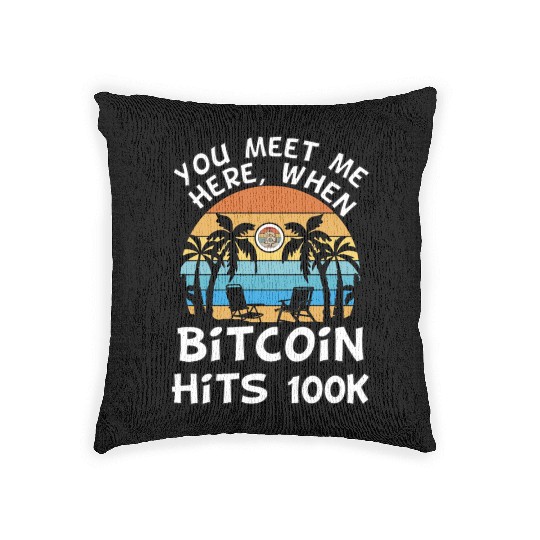 Bitcoin goes to moon Woven Pillows