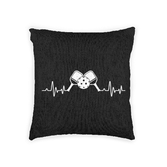 Pickleball Heartbeat EKG Pickleball Paddle Funny Woven Pillows